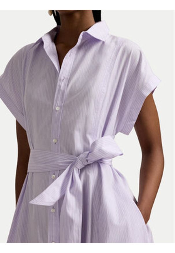 Polo Ralph Lauren Sukienka koszulowa 211A96363002 Fioletowy Regular Fit. Typ kołnierza: polo. Kolor: fioletowy. Materiał: bawełna. Typ sukienki: koszulowe