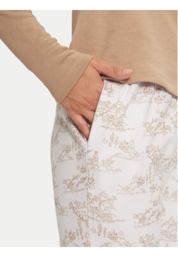 SELMARK - Selmark Piżama P9373 Beżowy Regular Fit. Kolor: beżowy. Materiał: syntetyk, bawełna