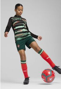 Puma - Młodzieżowa bluza przedmeczowa z zamkiem 1/4 Portugalia PUMA Black White. Kolor: biały, wielokolorowy, czarny