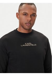 Karl Lagerfeld - KARL LAGERFELD Bluza 705061 554942 Czarny Regular Fit. Typ kołnierza: dekolt w karo. Kolor: czarny. Materiał: bawełna #4