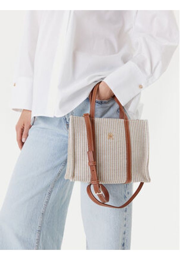 TOMMY HILFIGER - Tommy Hilfiger Torebka Th Premium Beach Le Mini Tote AW0AW17208 Beżowy. Kolor: beżowy