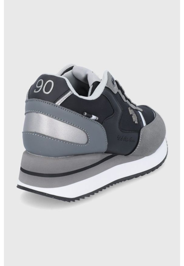 U.S. Polo Assn. Buty kolor szary na platformie. Zapięcie: sznurówki. Kolor: szary. Materiał: guma. Obcas: na platformie