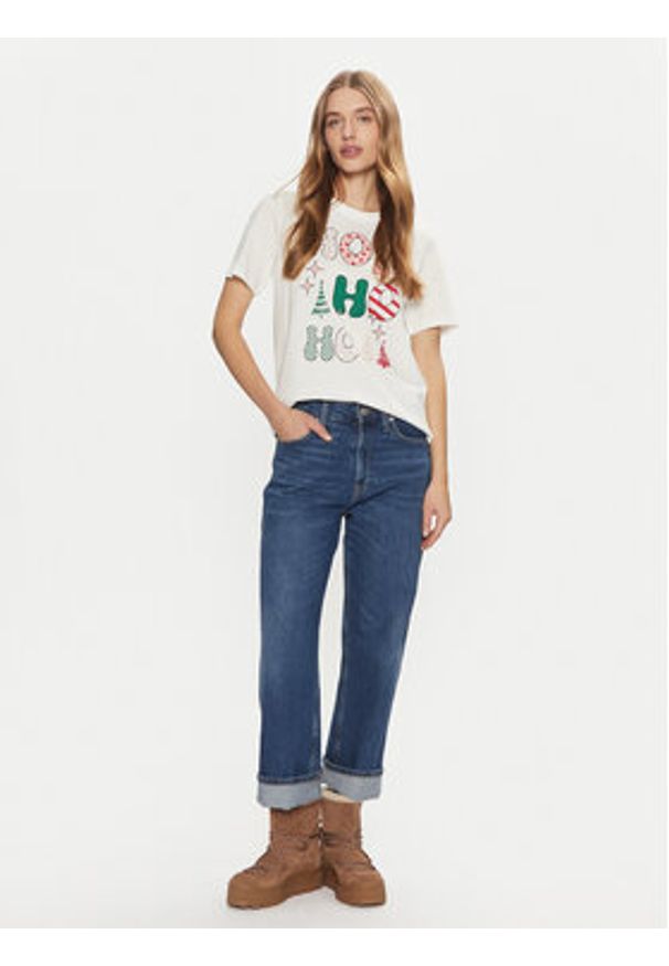 only - ONLY T-Shirt Rosie 15332339 Biały Regular Fit. Kolor: biały. Materiał: bawełna