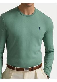 Polo Ralph Lauren Sweter 710890558508 Zielony Slim Fit. Typ kołnierza: polo. Kolor: zielony. Materiał: bawełna #3