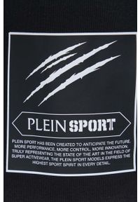Plein Sport - PLEIN SPORT bluza męska kolor czarny z kapturem z nadrukiem. Typ kołnierza: kaptur. Kolor: czarny. Długość rękawa: długi rękaw. Długość: długie. Wzór: nadruk. Styl: sportowy #2