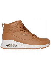 skechers - Buty na co dzień damskie SKECHERS UNO - STAND HIGH wysokie za kostkę. Okazja: na co dzień. Wysokość cholewki: za kostkę. Kolor: brązowy. Model: Skechers Sport. Sport: turystyka piesza #1