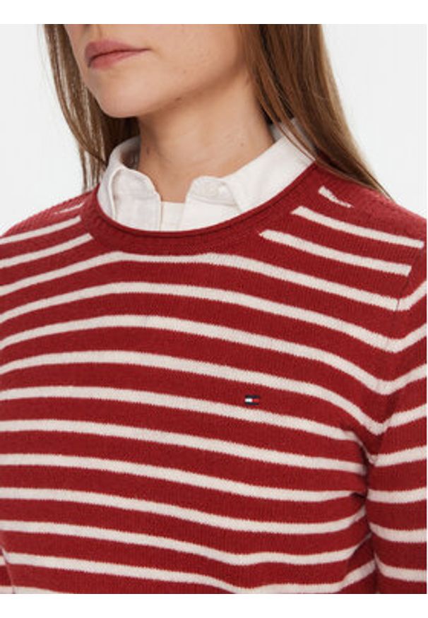 TOMMY HILFIGER - Tommy Hilfiger Sweter WW0WW40264 Czerwony Regular Fit. Kolor: czerwony. Materiał: wełna