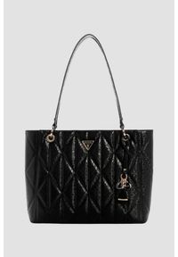 Guess - GUESS Czarna damska torebka Aldina. Kolor: czarny. Materiał: skórzane. Styl: elegancki, klasyczny