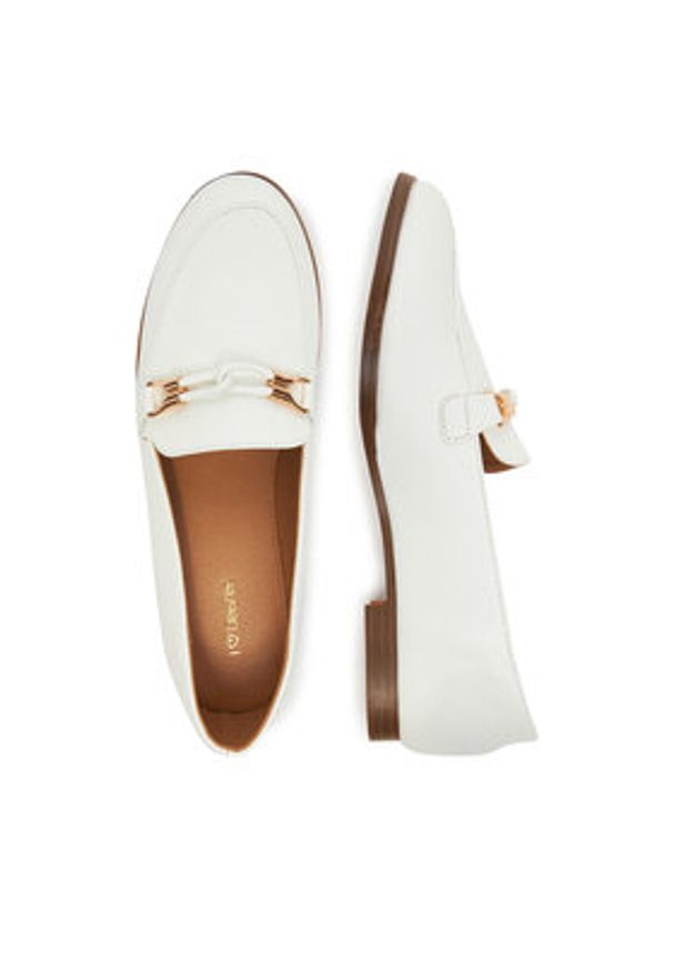 DeeZee Loafersy R8102 Biały. Kolor: biały. Materiał: skóra