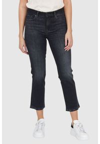 7 FOR ALL MANKIND Czarne jeansy damskie THE STRAIGHT CROP SLIM, Rozmiar 30. Kolor: czarny #1