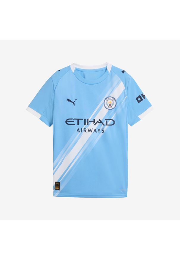 Koszulka piłkarska dla dzieci Puma Manchester City 25/26. Materiał: materiał. Sport: piłka nożna