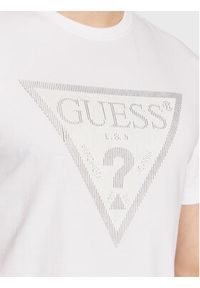 Guess T-Shirt Shiny Gel Traingle M3GI33 J1314 Biały Slim Fit. Kolor: biały. Materiał: bawełna #5