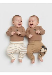 Sinsay - Legginsy 2 pack Mickey Mouse - beżowy. Kolor: beżowy. Wzór: motyw z bajki #1