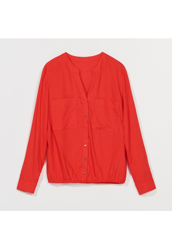 Mohito - Wiskozowa koszula basic - Czerwony. Kolor: czerwony. Materiał: wiskoza