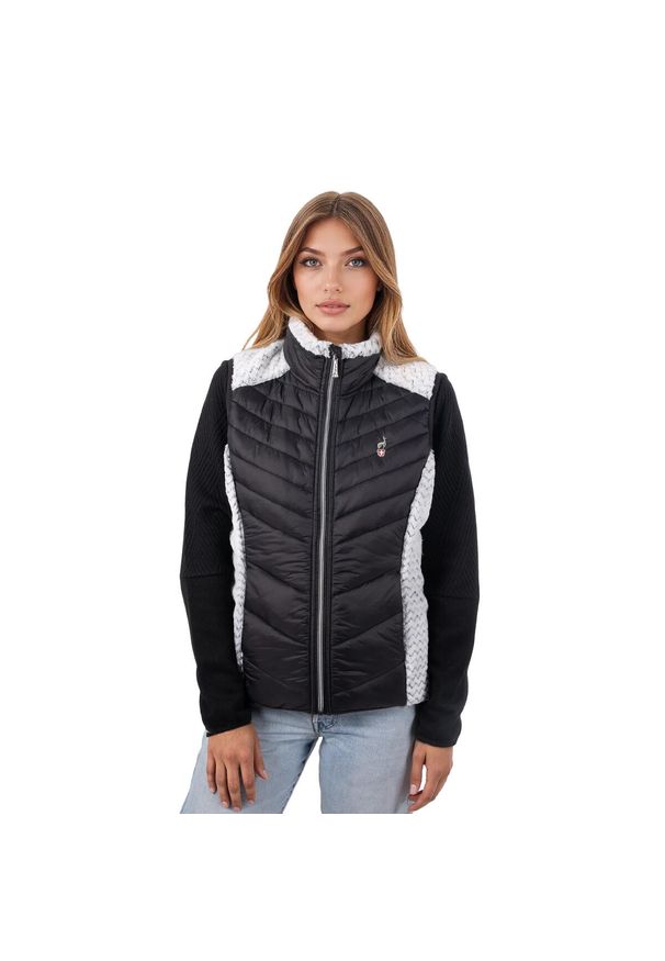 Aulp - Kamizelka CMP CORDA pikowana bez rękawów z futerkiem lekka ciepła. Kolor: czarny. Materiał: futro. Długość rękawa: bez rękawów. Sezon: zima. Sport: turystyka piesza