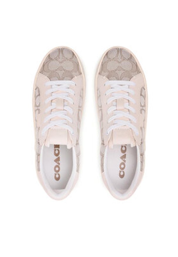 Coach Sneakersy Lowline Jacquard G5037 Beżowy. Kolor: beżowy. Materiał: materiał