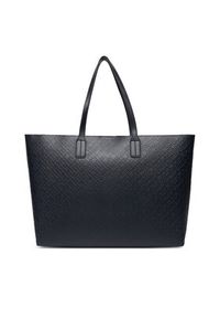 TOMMY HILFIGER - Tommy Hilfiger Torebka Th Icon Tote Mono AW0AW18174 Granatowy. Kolor: niebieski. Materiał: skórzane #6