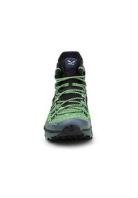 Buty trekkingowe męskie Salewa MS Dropline Mid. Wysokość cholewki: za kostkę. Zapięcie: sznurówki. Kolor: wielokolorowy, zielony. Materiał: guma, materiał, syntetyk. Szerokość cholewki: normalna
