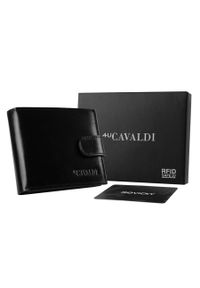 4U CAVALDI - Portfel skórzany 4U Cavaldi 0035L-P-BS czarny. Kolor: czarny. Materiał: skóra