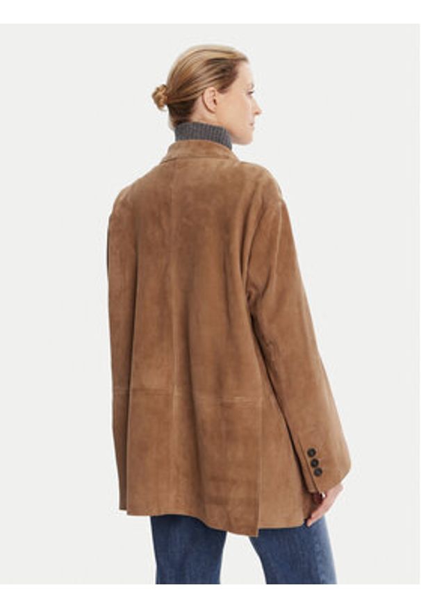 Weekend Max Mara Kurtka skórzana Rolanda 2525446071650 Brązowy Oversize. Kolor: brązowy. Materiał: skóra