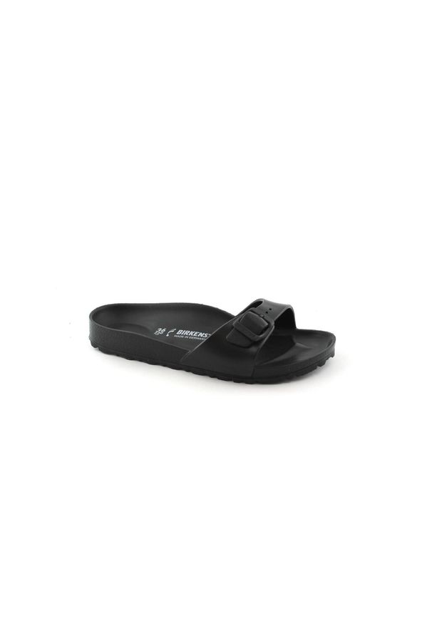 Klapki damskie Birkenstock Eva Madrid Black Eva. Kolor: czarny. Materiał: syntetyk, materiał. Styl: sportowy