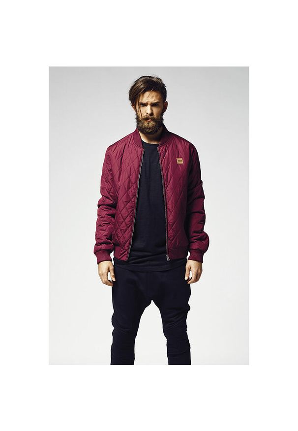 Urban Classics - Urban classic diamond nylon parka. Kolor: czerwony, wielokolorowy, brązowy. Materiał: nylon. Sezon: zima