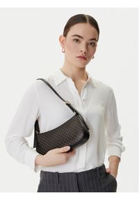 Calvin Klein Torebka Emblem Aop Small Shoulder Bag LV04F3324G Czarny. Kolor: czarny. Materiał: skórzane #1