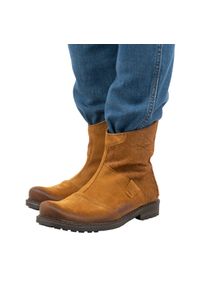 Olivier Buty męskie sztyblety skórzane 553KZ rude brązowe. Okazja: na co dzień. Zapięcie: zamek. Kolor: brązowy. Materiał: skóra. Styl: casual #3