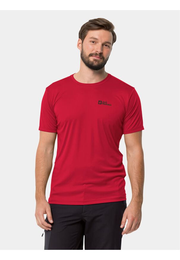 Jack Wolfskin Koszulka techniczna Tech 1807072 Czerwony Regular Fit. Kolor: czerwony. Materiał: syntetyk