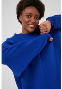 Answear Lab bluza bawełniana damska gładka. Kolor: niebieski. Materiał: bawełna. Długość rękawa: długi rękaw. Długość: długie. Wzór: gładki. Styl: wakacyjny #4