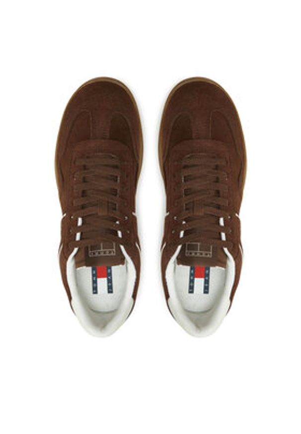Tommy Jeans Sneakersy The Greenwich Suede EM0EM01516 Brązowy. Kolor: brązowy. Materiał: zamsz, skóra