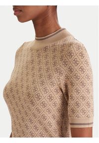 Guess Sukienka dzianinowa W3YK39 Z37K0 Beżowy Slim Fit. Kolor: beżowy. Materiał: wiskoza #2