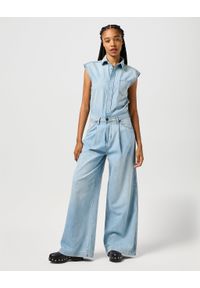 Wrangler - WRANGLER DAMSKI KOMBINEZON JEANSOWE WRANGLER TROUSER JUMPSUIT PALE BLUE WASH 112362713. Materiał: jeans