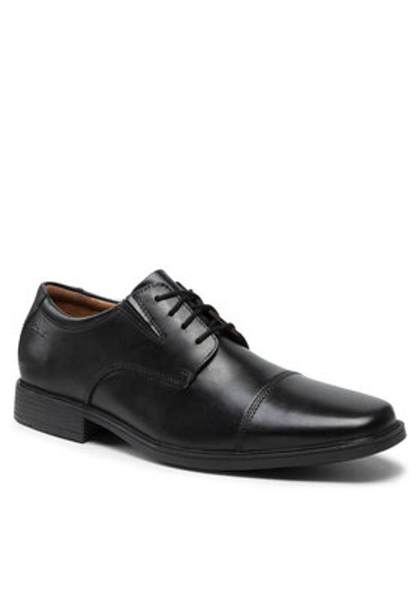 Clarks Półbuty Tilden Cap 261103097 Czarny. Kolor: czarny. Materiał: skóra
