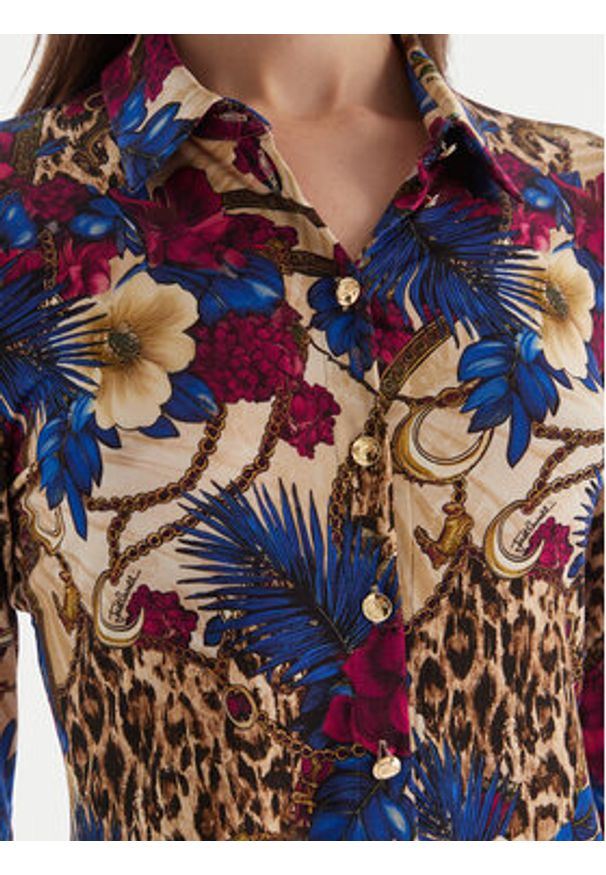 Just Cavalli Koszula 79PAL228 JS531 Kolorowy Slim Fit. Materiał: wiskoza. Wzór: kolorowy