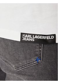 Karl Lagerfeld - KARL LAGERFELD T-Shirt A2M17036 Biały Regular Fit. Typ kołnierza: dekolt w karo. Kolor: biały. Materiał: bawełna