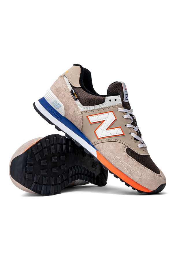 Sneakersy męskie beżowe New Balance ML574HQ2. Okazja: do pracy, na spacer, na co dzień. Kolor: beżowy. Model: New Balance 574. Sport: turystyka piesza