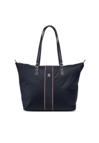 TOMMY HILFIGER - Tommy Hilfiger Torebka Poppy Tote Corp AW0AW17205 Granatowy. Kolor: niebieski