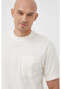 Liu Jo t-shirt bawełniany kolor beżowy gładki. Kolor: beżowy. Materiał: bawełna. Wzór: gładki