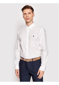 Polo Ralph Lauren Koszula 710832480002 Biały Slim Fit. Typ kołnierza: polo. Kolor: biały. Materiał: bawełna