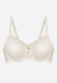 Renee - Jasnobeżowy Koronkowy Biustonosz Ozdobiony Przezroczystą Wstawką Acalinai. Kolor: beżowy. Materiał: koronka. Rodzaj stanika: przezroczysty. Wzór: aplikacja #7