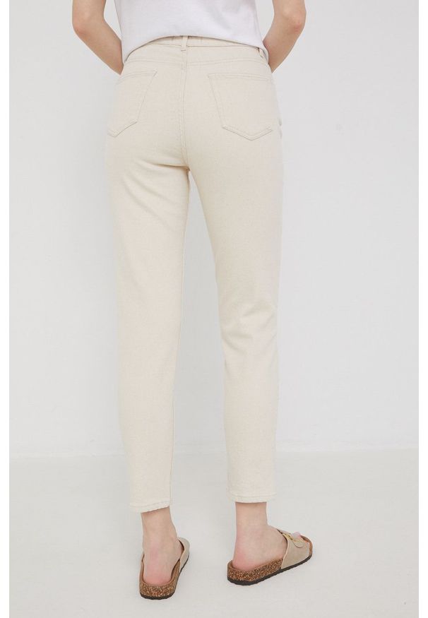 Answear Lab jeansy damskie high waist. Stan: podwyższony. Kolor: beżowy. Styl: wakacyjny