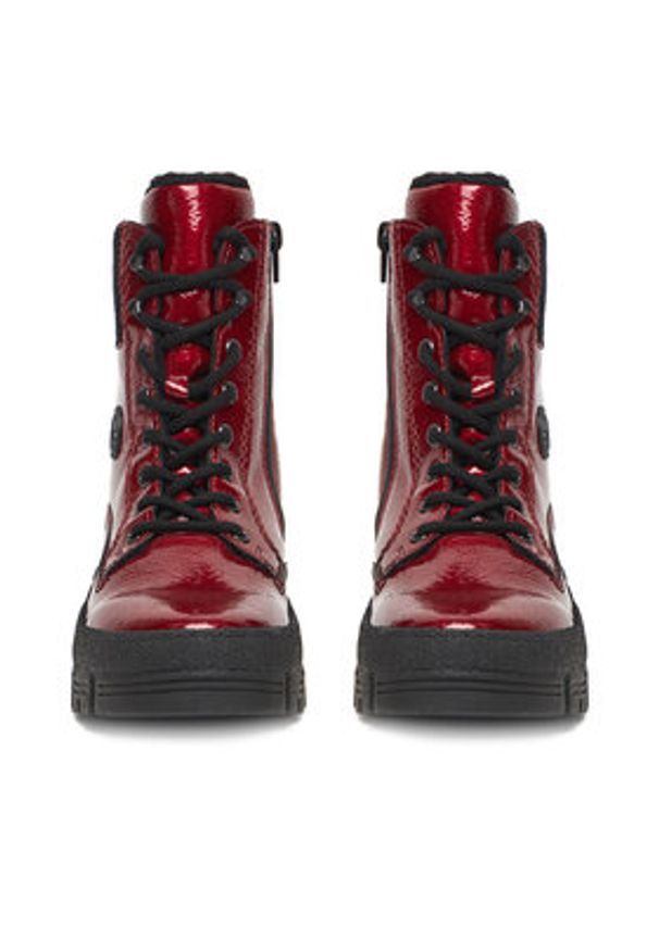 Rieker Trzewiki CEO-Y0220-33 Czerwony. Kolor: czerwony. Materiał: syntetyk, materiał