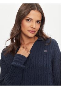 Tommy Jeans Sweter Rugby DW0DW18680 Granatowy Regular Fit. Kolor: niebieski. Materiał: bawełna #4