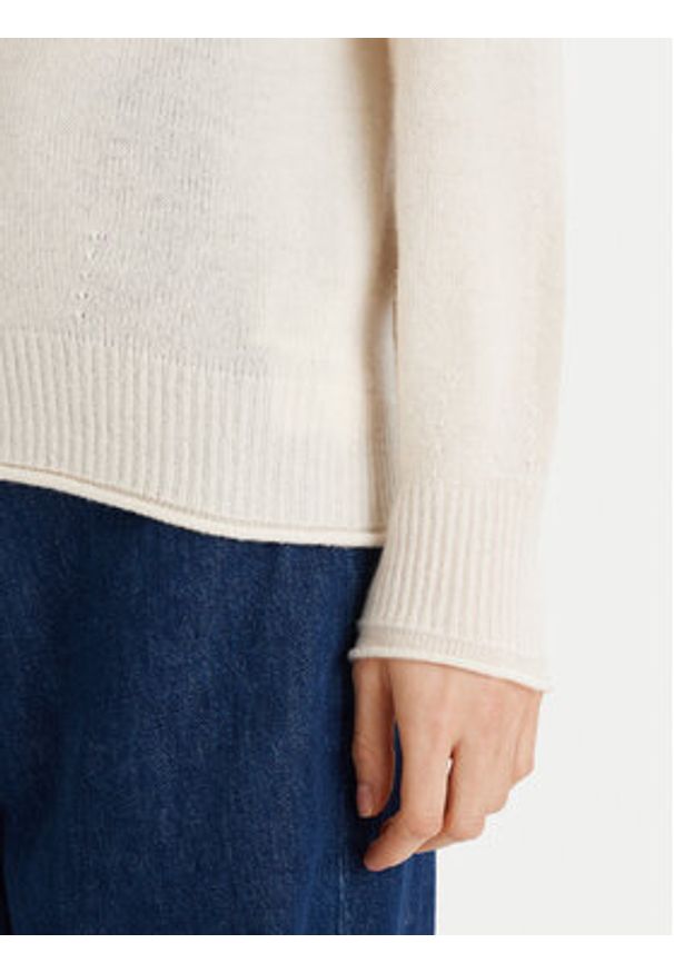 Lacoste Sweter AF4010 Écru Regular Fit. Materiał: wełna