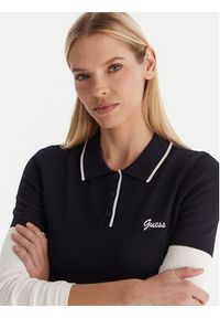 Guess Polo V5GP00Z3D60 Granatowy Slim Fit. Typ kołnierza: polo. Kolor: niebieski. Materiał: wiskoza #5