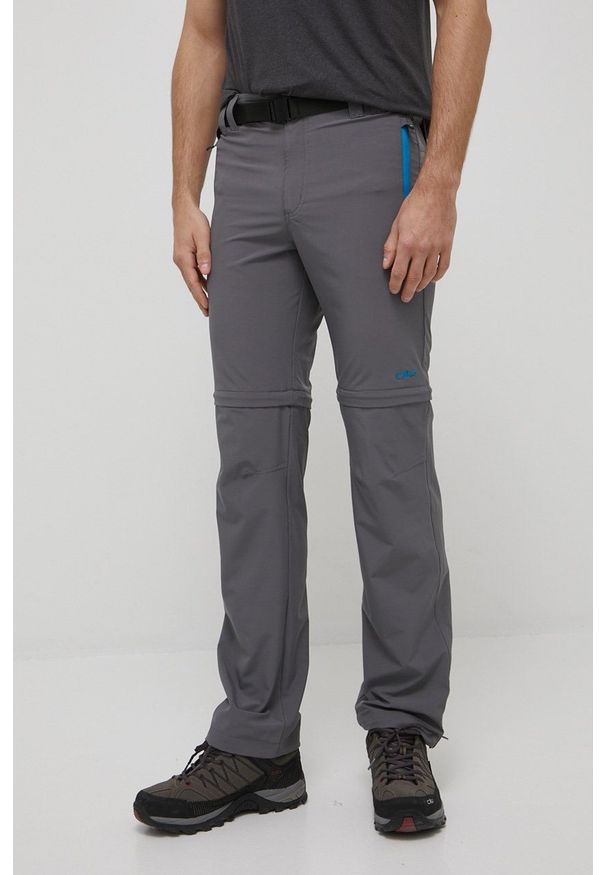 CMP spodnie męskie kolor szary proste. Kolor: szary. Materiał: tkanina. Wzór: gładki