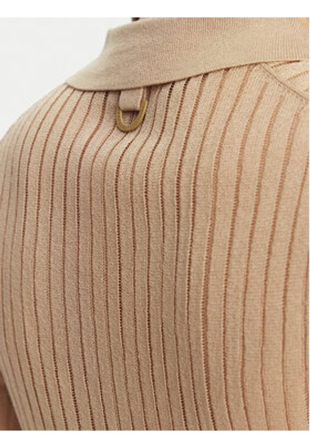 Marella Sweter Torbole 2513361145 Beżowy Slim Fit. Kolor: beżowy. Materiał: wiskoza