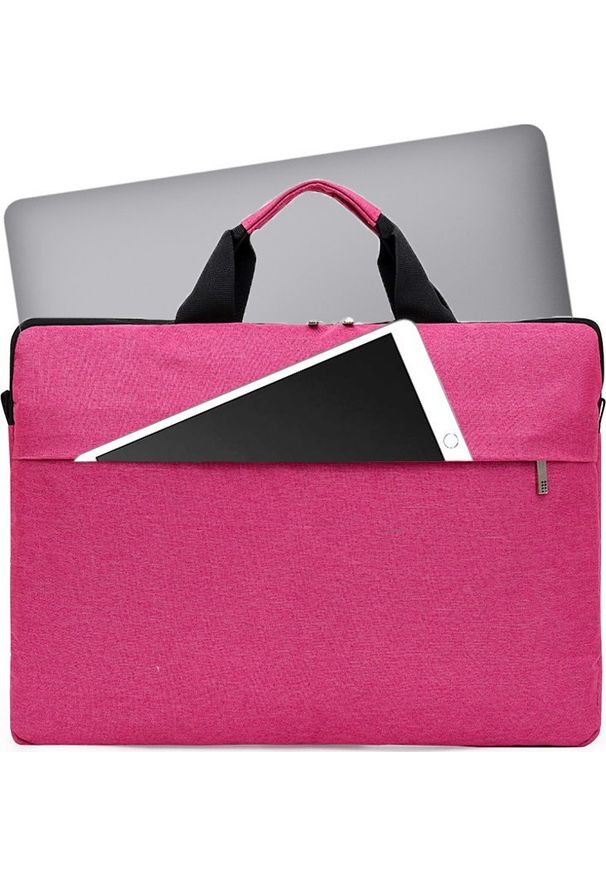 Dexxer - ETUI NA LAPTOPA Z UCHWYTAMI BPC-15 RÓŻOWE. Kolor: różowy