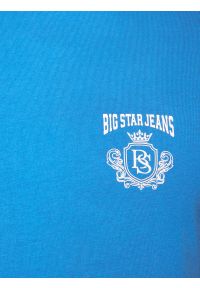 Big-Star - koszulka męska z niewielkim logo na piersi niebieska korer 401. Okazja: na co dzień. Kolor: niebieski. Materiał: bawełna, jeans, dzianina. Wzór: nadruk. Styl: wizytowy, casual #4